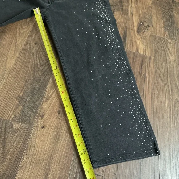 Sofía by Sofia Vergara Black Rhinestone Studded Jeans Y2K Glam Diva Size 20 NWT - Picture 2 of 8